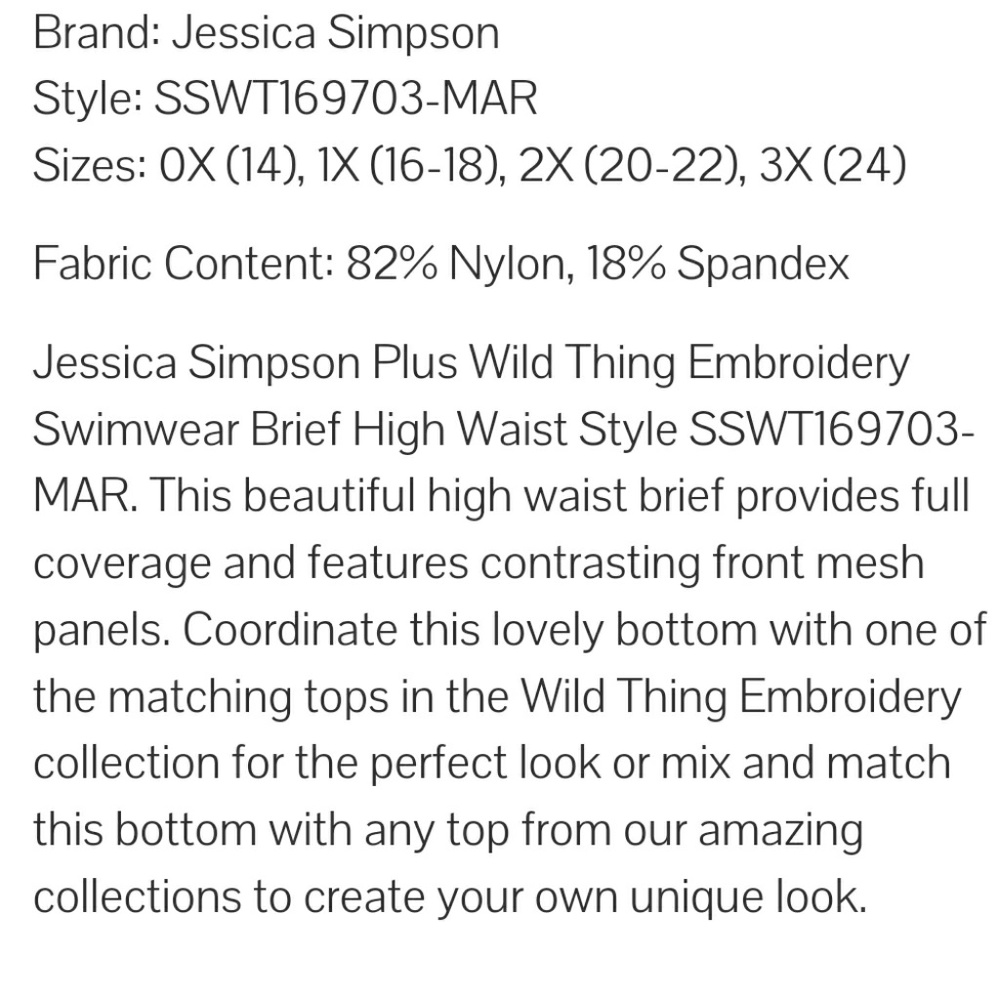 NWT JESSICA SIMPSON SWIM (3X) - Picture 6 of 6
